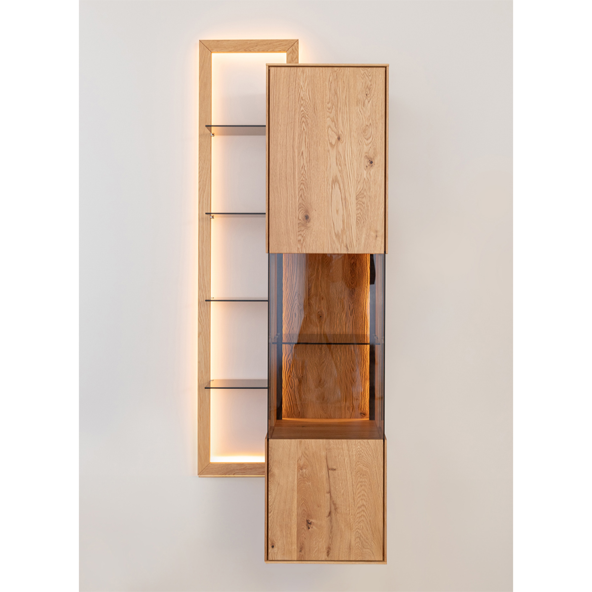 Vitrina Collodi 73x195cm, Materijal: Masivno Drvo Hrast
