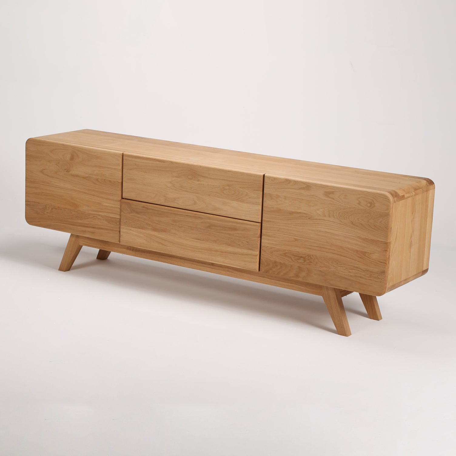 Tv Komoda Luba 180x40.3cm, Materijal: Puno drvo Hrast
