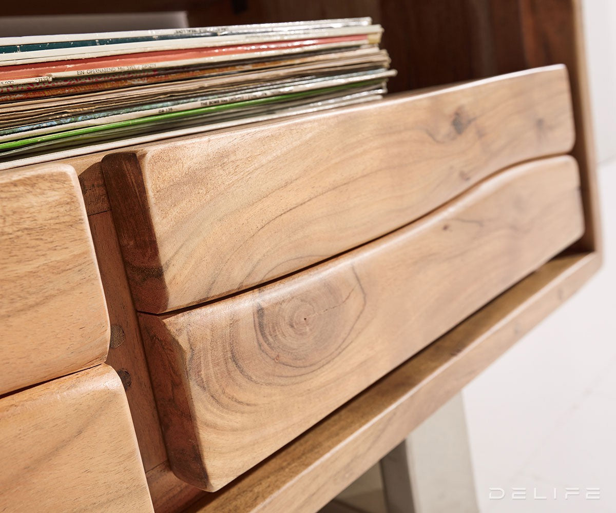 Komoda Live Edge, 3 ladice, 1 pretinac, Materijal: Bagrem