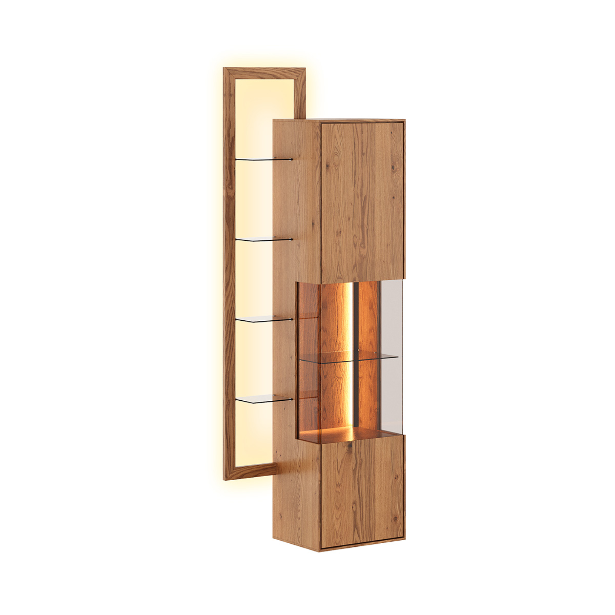 Vitrina Collodi 73x195cm, Materijal: Masivno Drvo Hrast