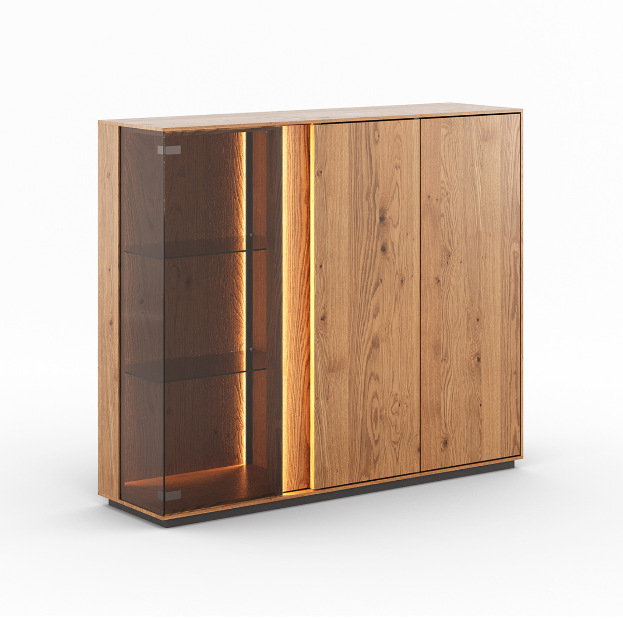Vitrina Collodi 135x115cm, Materijal: Masivno Drvo Hrast
