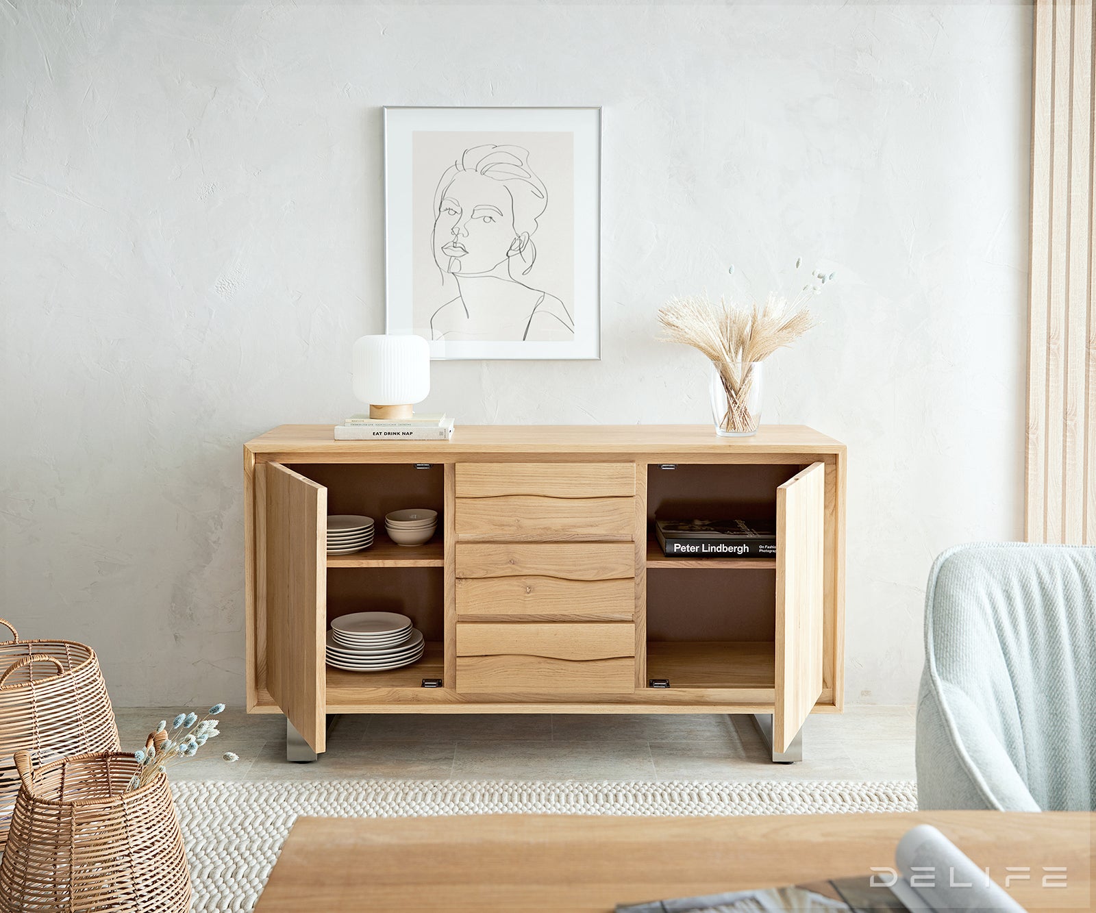 Komoda Live Edge, 147x45cm, Materijal: Hrast