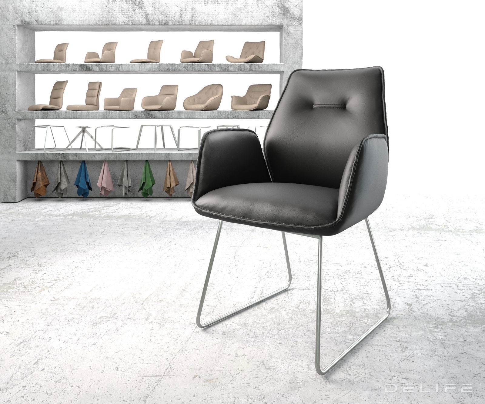 Blagovaonska stolica Zoa, Materijal: Koža