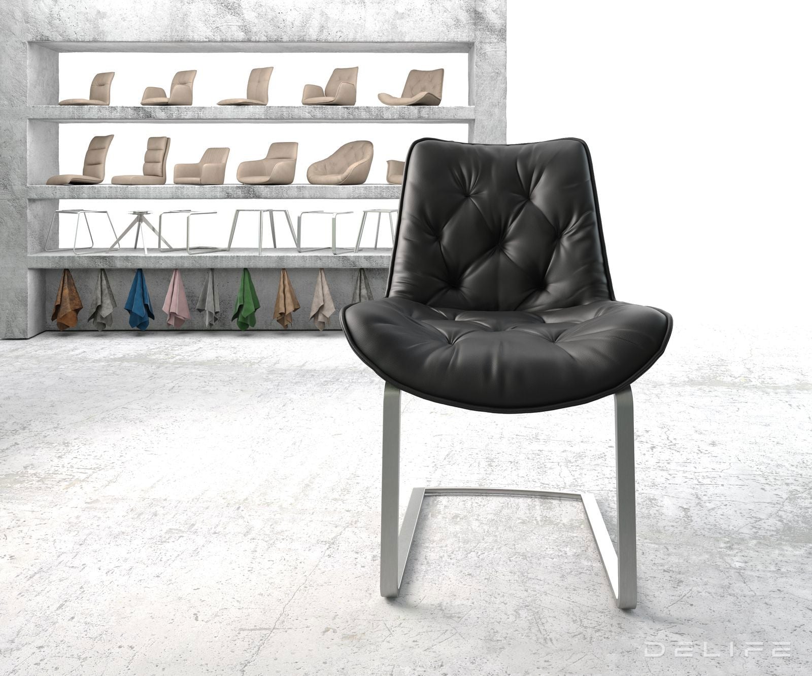 Blagovaonska stolica Taimi, Materijal: Koža