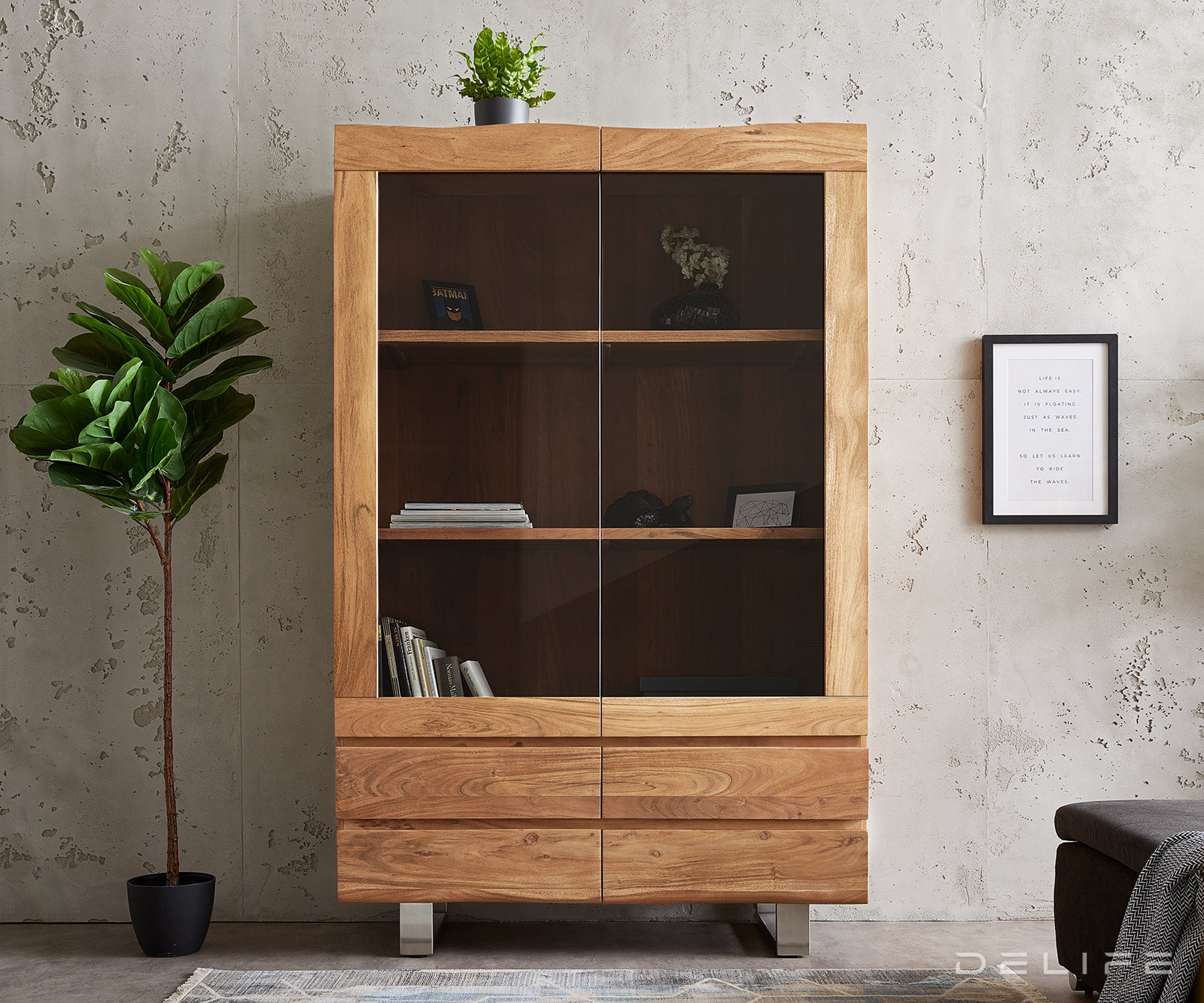 Visoka komoda Live-Edge 120x190cm, Materijal: Bagrem