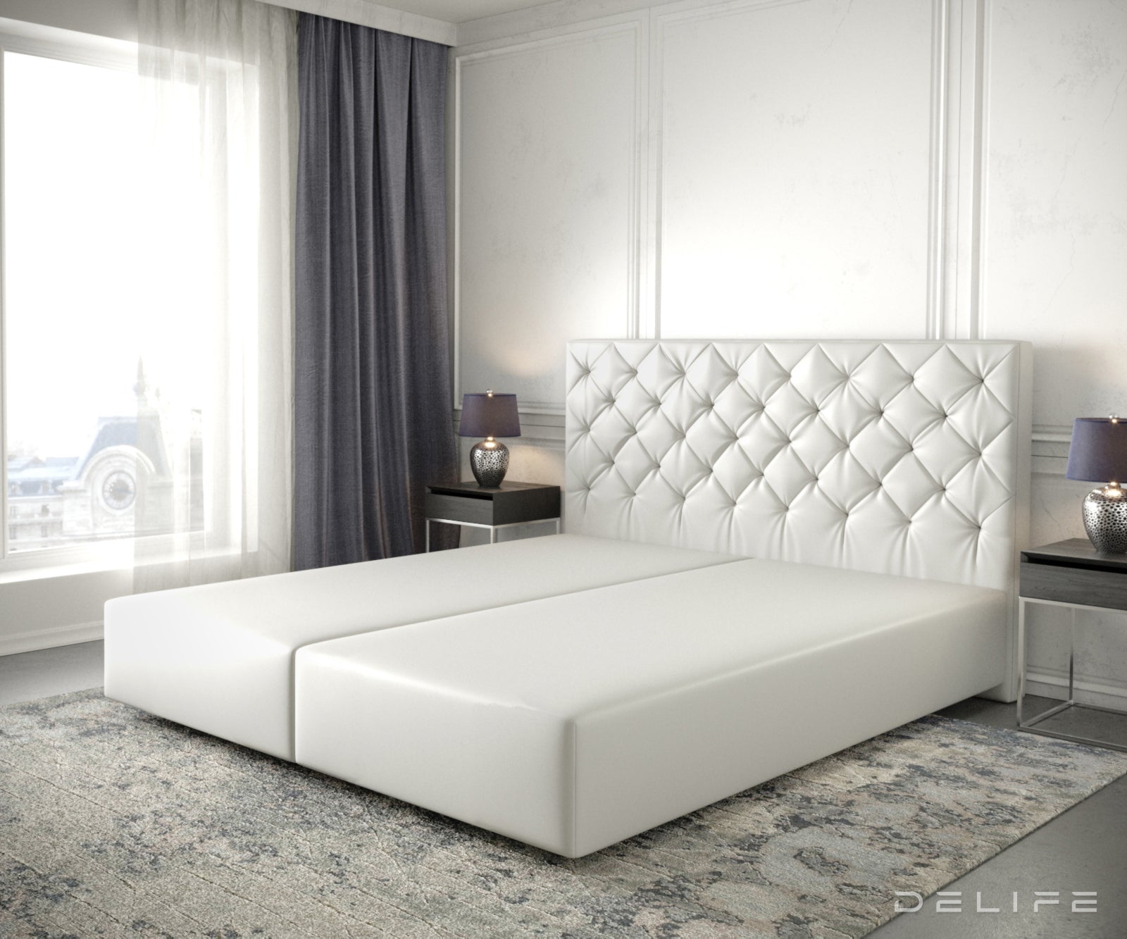 Box spring okvir Dream-Great, Chesterfield prošiv - Umjetna koža