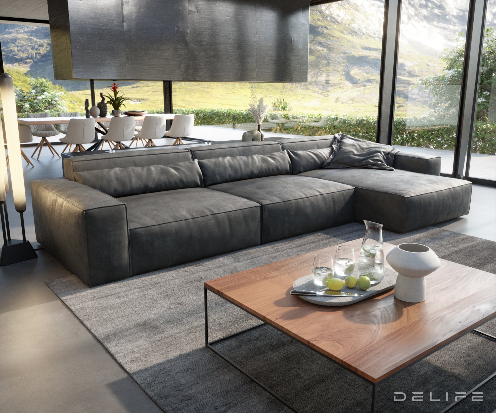 Kutna garnitura Sirpio XL 370x173cm, Materijal: Imitacija kože