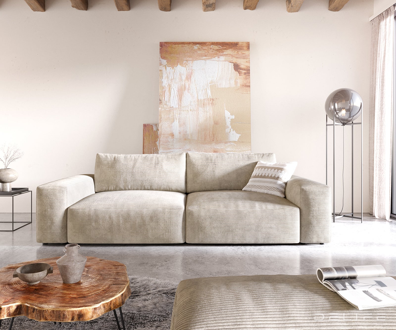 Sofa Lanzo XL 273x125cm, Materijal: Rebrasta tkanina