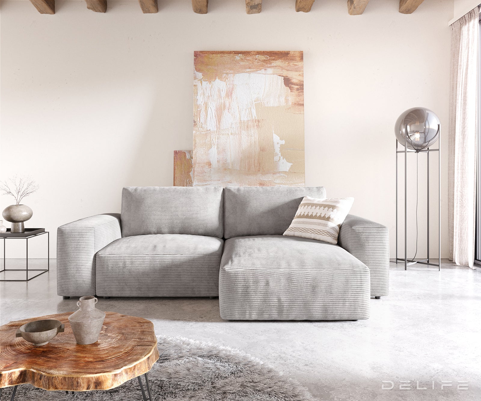 Kutna garnitura Lanzo L 257x156cm, Materijal: Rebrasta tkanina