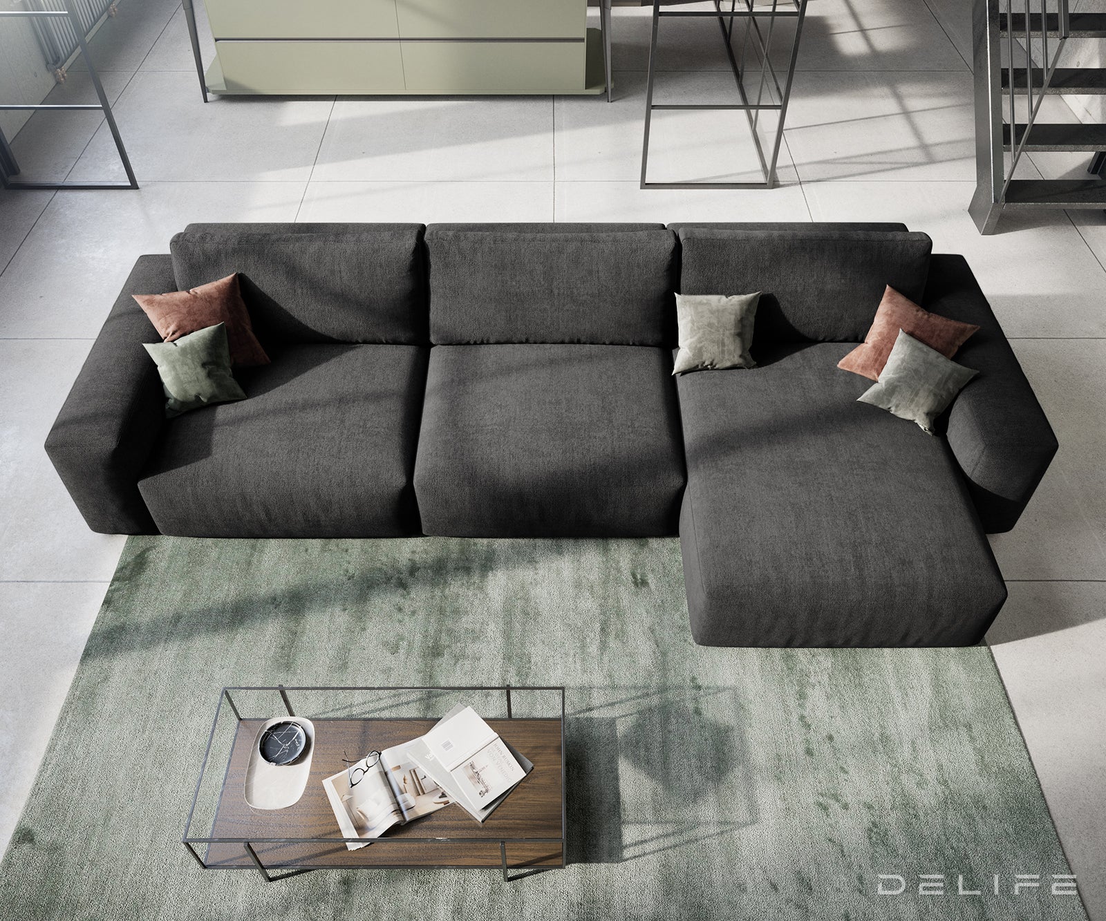 Kutna garnitura Lanzo XL 380x176x69cm,, Materijal: Mikrofibra