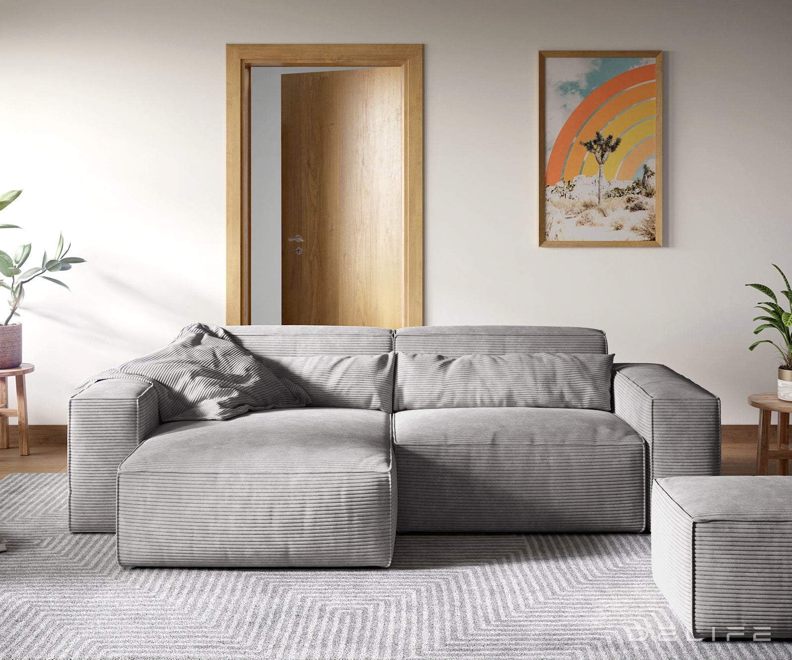 Kutna garnitura Sirpio XL 266x173cm, Materijal: Rebrasta tkanina