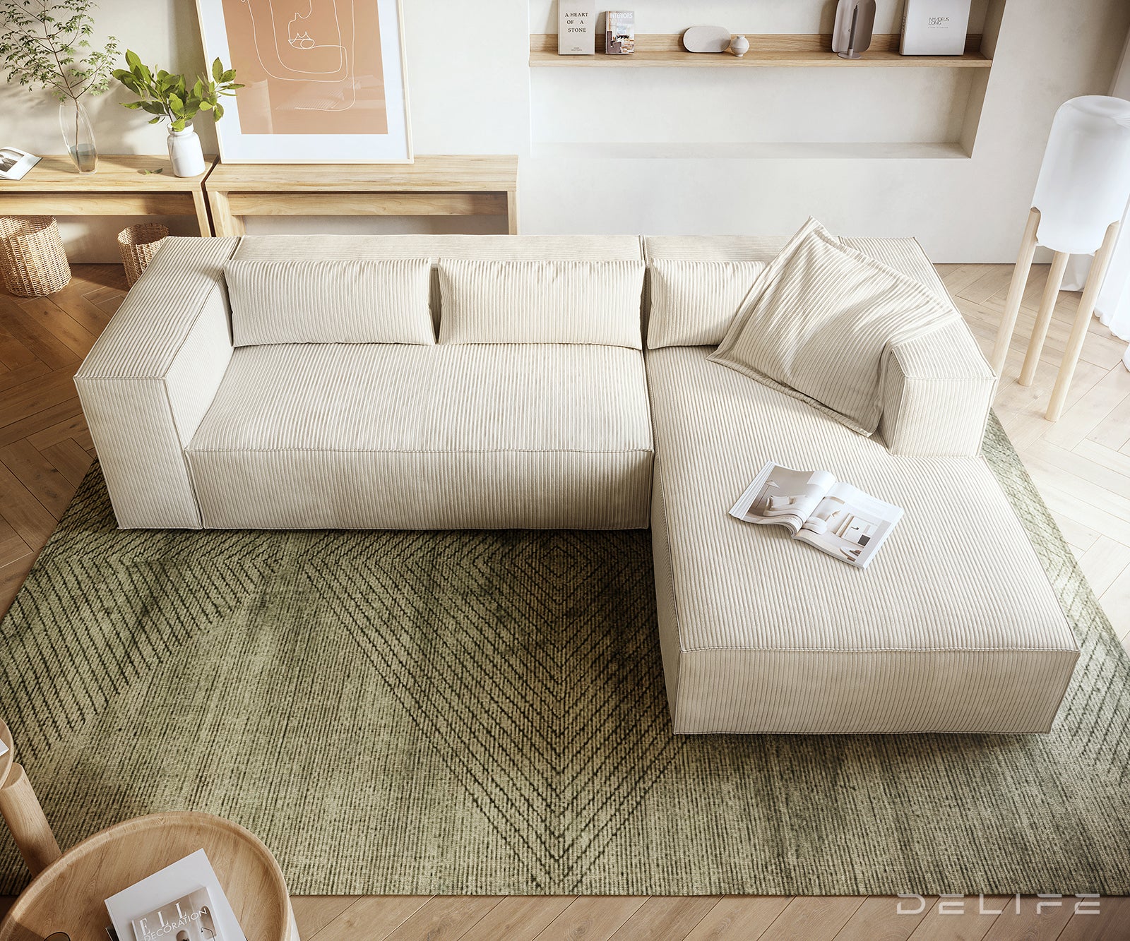 Kutna garnitura Brom 260x174cm, Materijal: Rebrasta tkanina