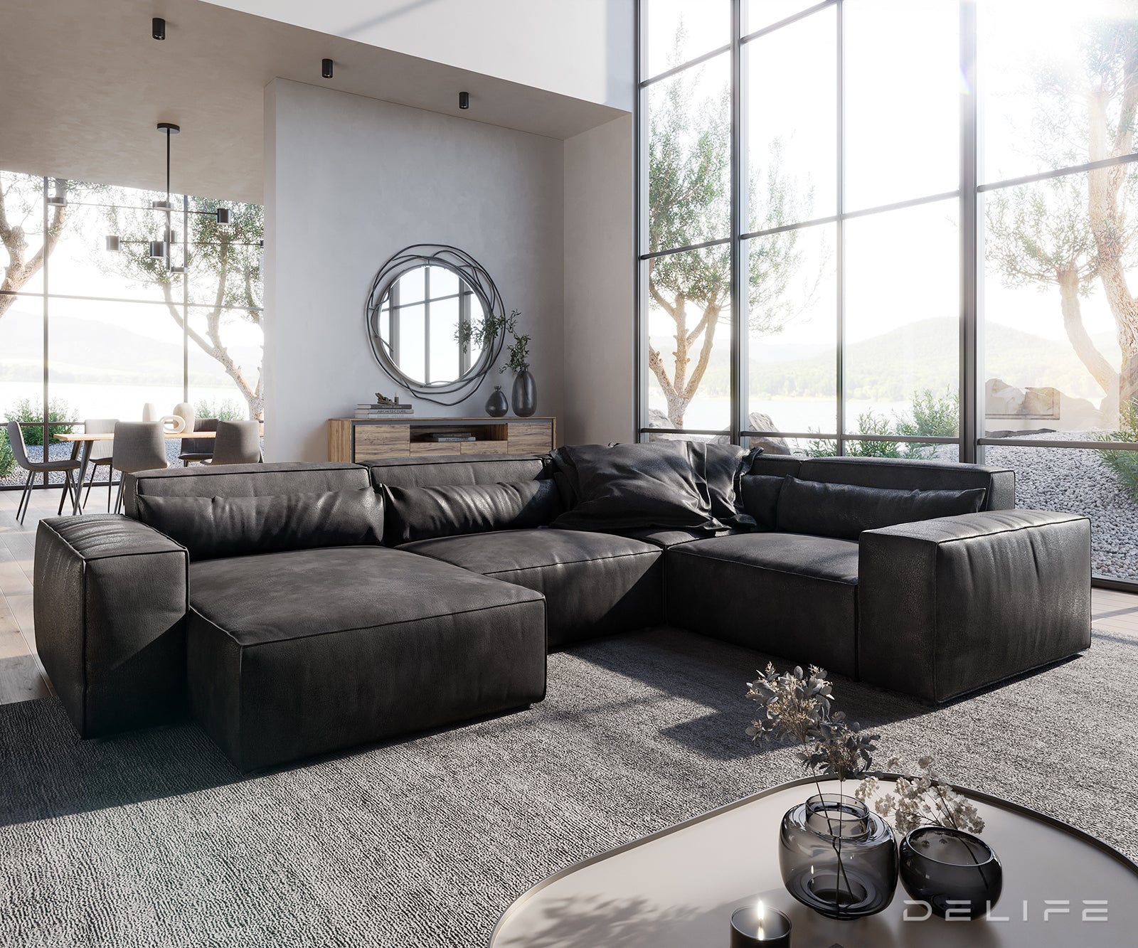 Velika kutna garnitura Sirpio L 330x230cm, Materijal: Imitacija kože