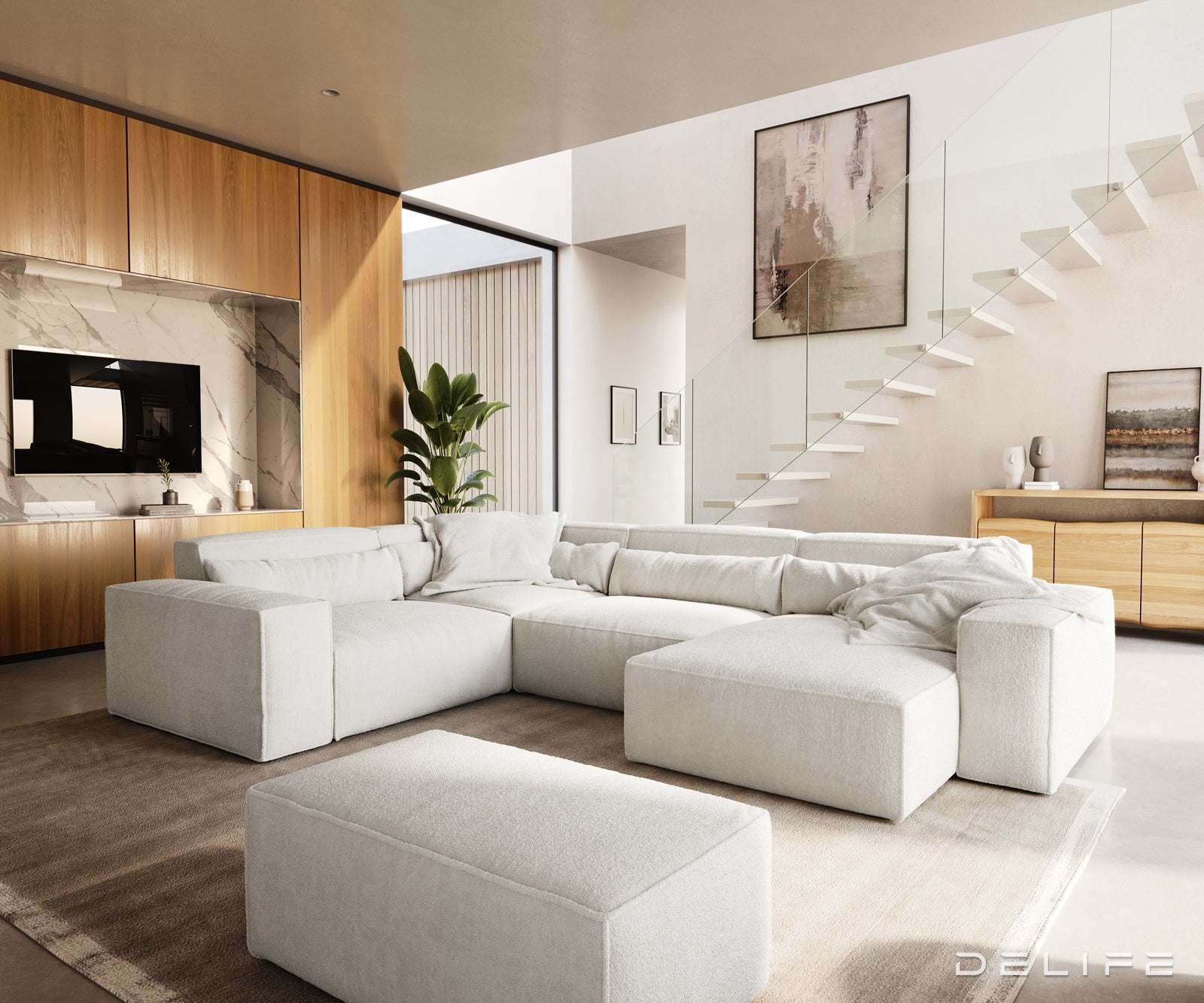 Velika kutna garnitura Sirpio 303x210cm, Materijal: Boucle