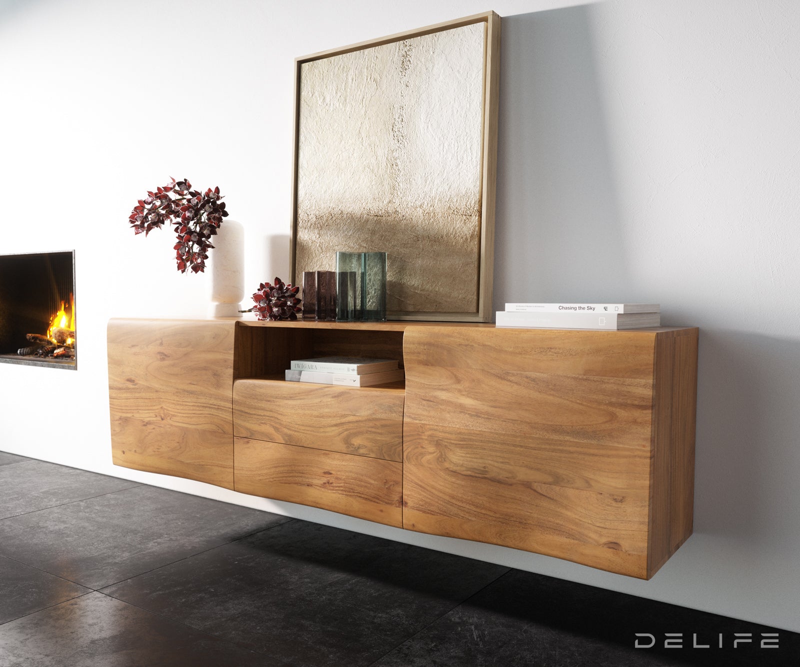 Komoda New Live Edge, 175X40cm, Materijal: Bagrem