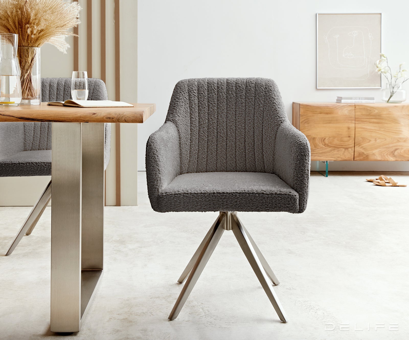 Blagovaonska stolica Greg, Materijal: Boucle