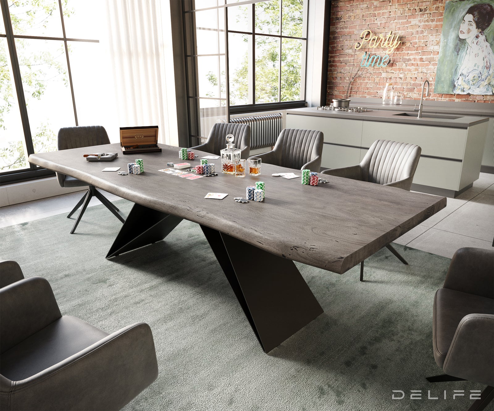 Blagovaonski stol Edge, Materijal: Bagrem, Debljina ploče: 5,5cm