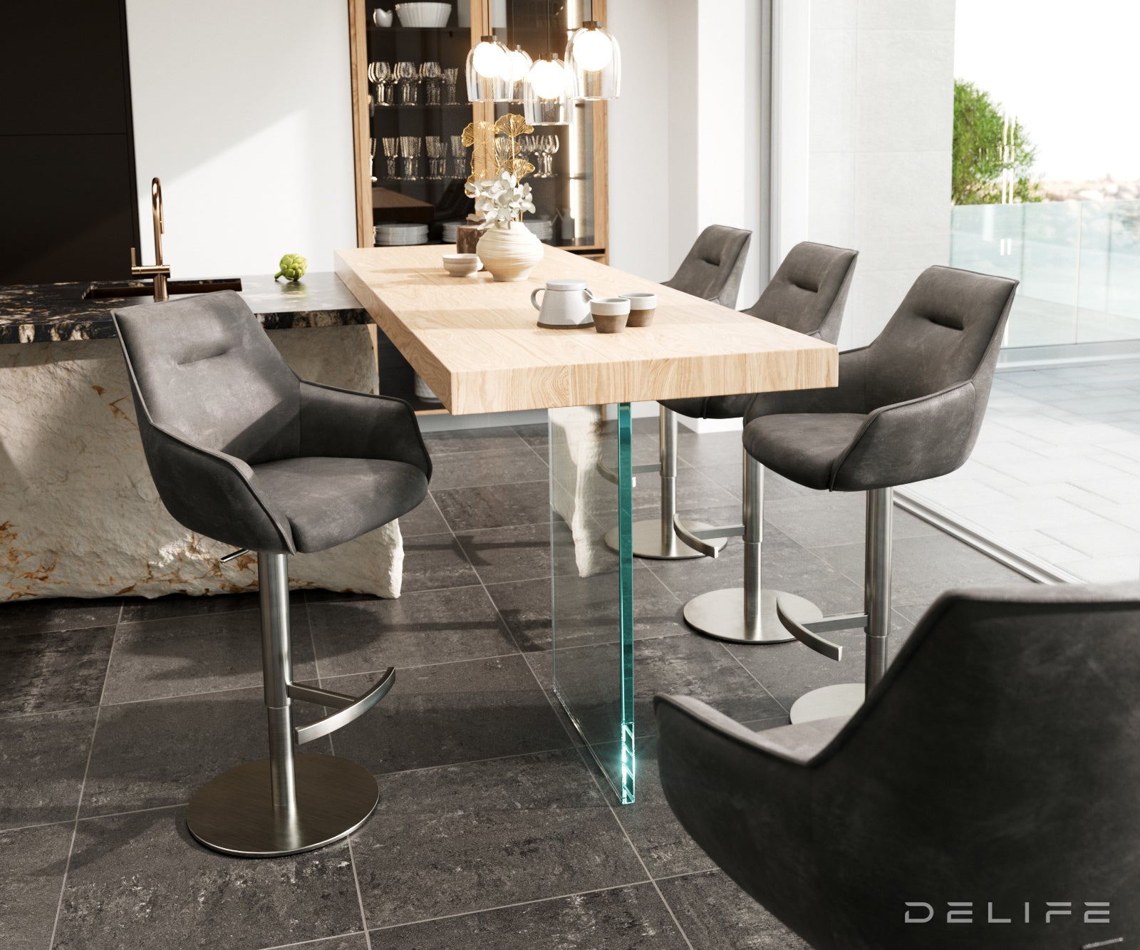 Barska stolica Alja Flex, Materijal: Mikrofibra