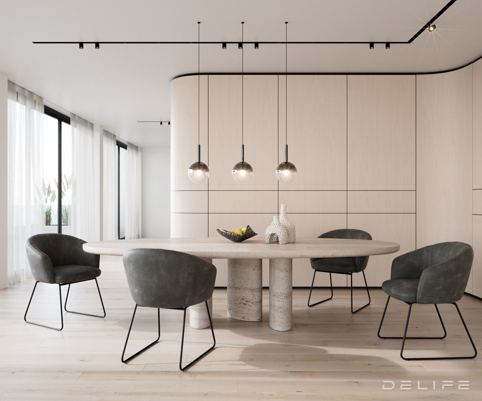 Blagovaonska stolica Caja, Materijal: mikrofibra