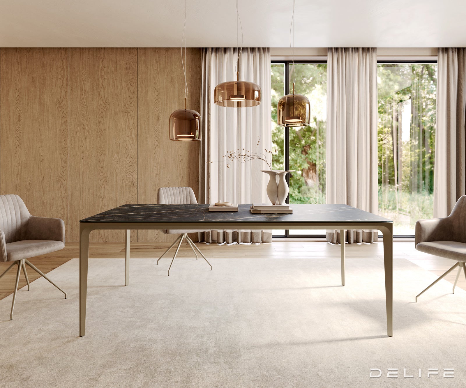 Blagovaonski stol Escina 200x100cm, Materijal: Keramika Laminam