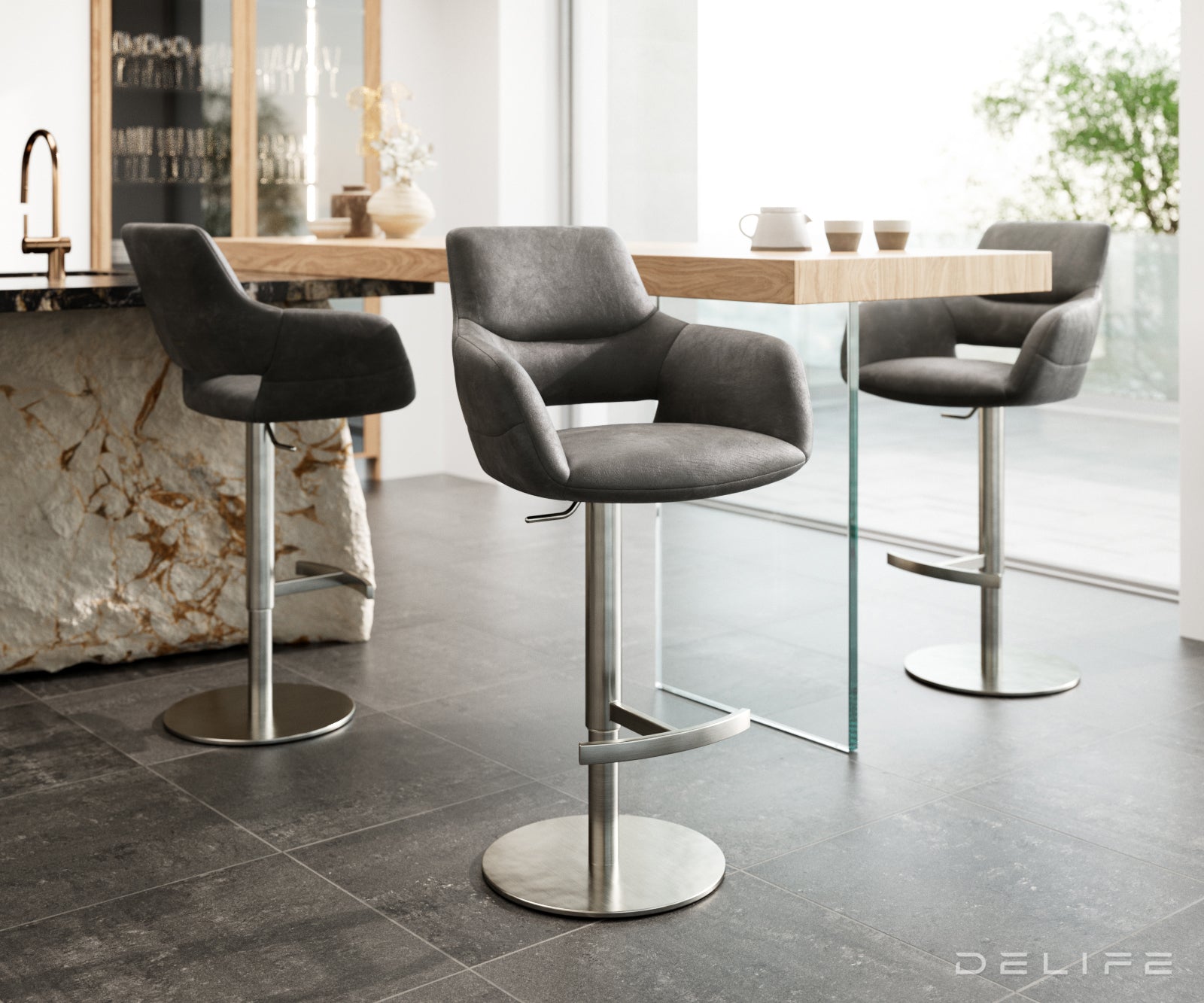 Barska stolica Yago Flex, Materijal: Mikrofibra