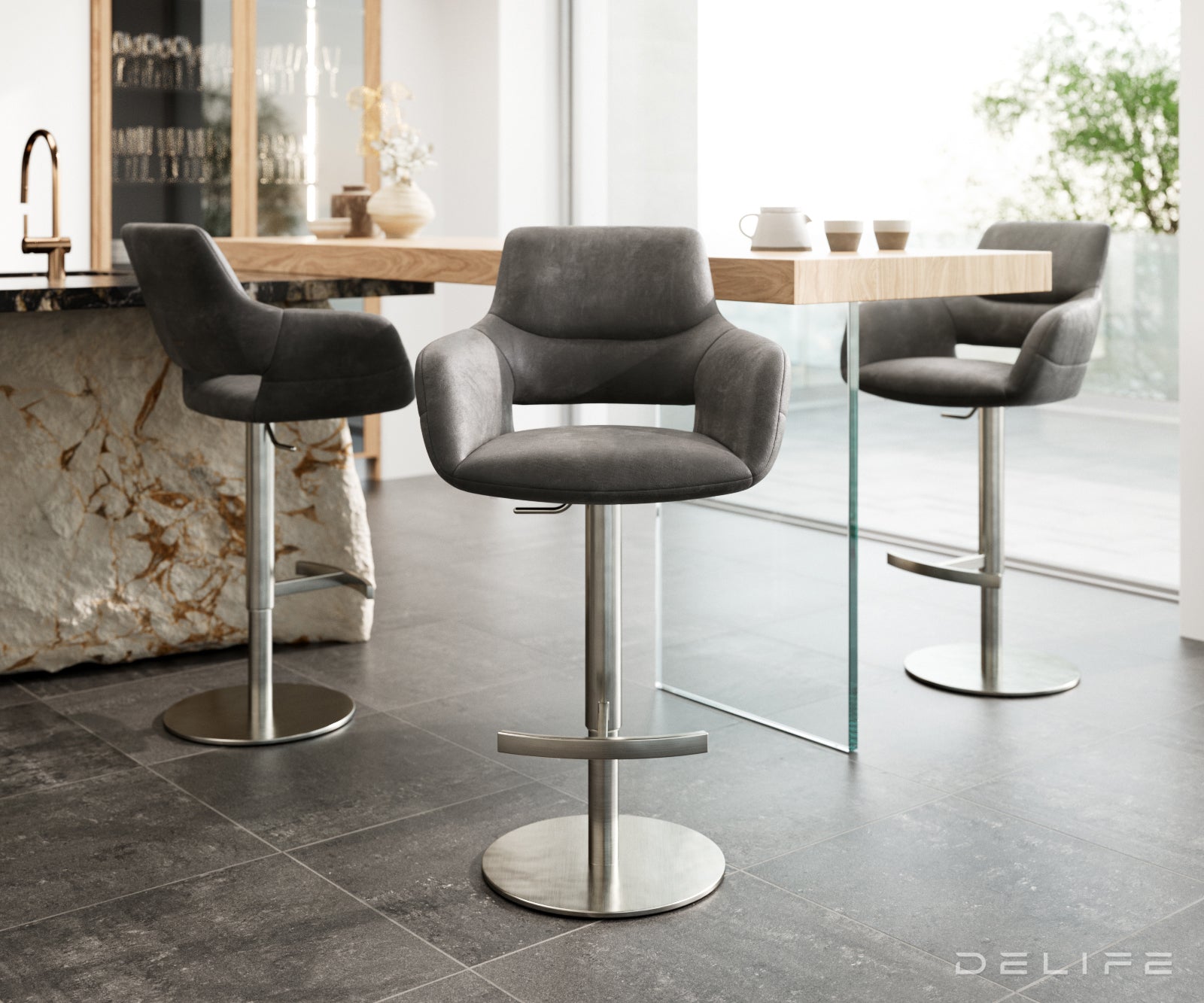 Barska stolica Yago Flex, Materijal: Mikrofibra