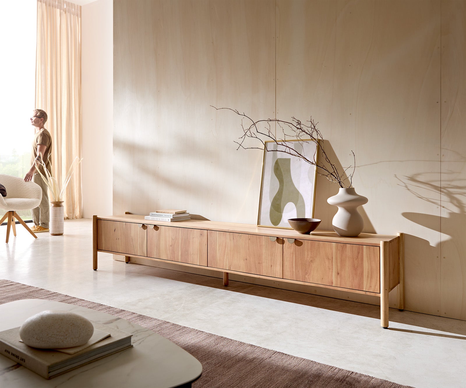 TV Komoda Caius 240cm, Materijal: Bagrem