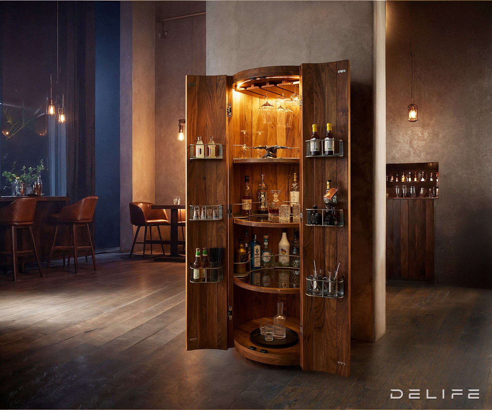 Vitrina Tulsa 80x190cm, Materijal: Bagrem