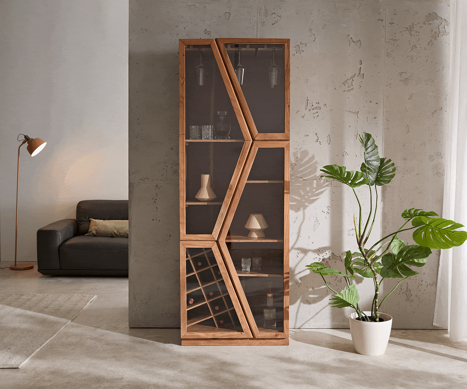 Vitrina Taza 75x213cm, Materijal: Bagrem