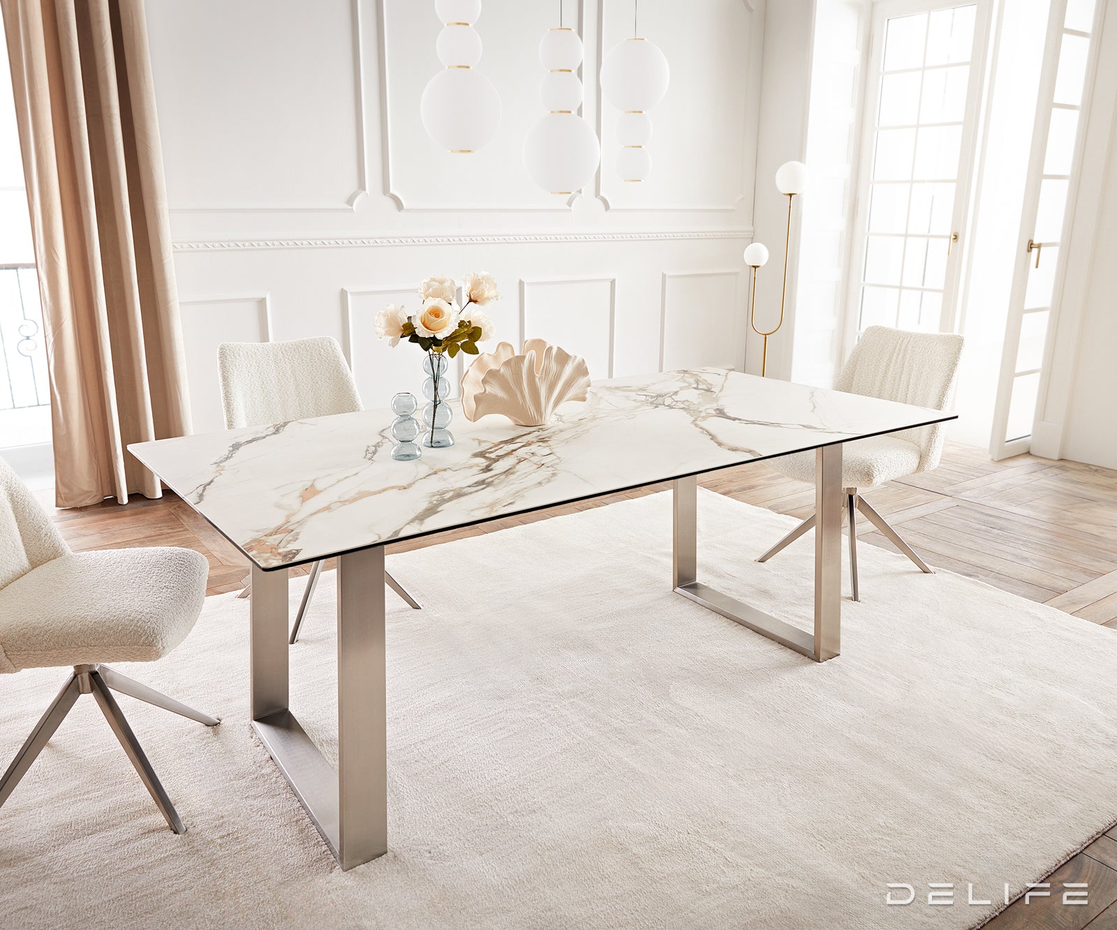 Blagovaonski stol Edge 200x100, Materijal: Keramika Calacatta