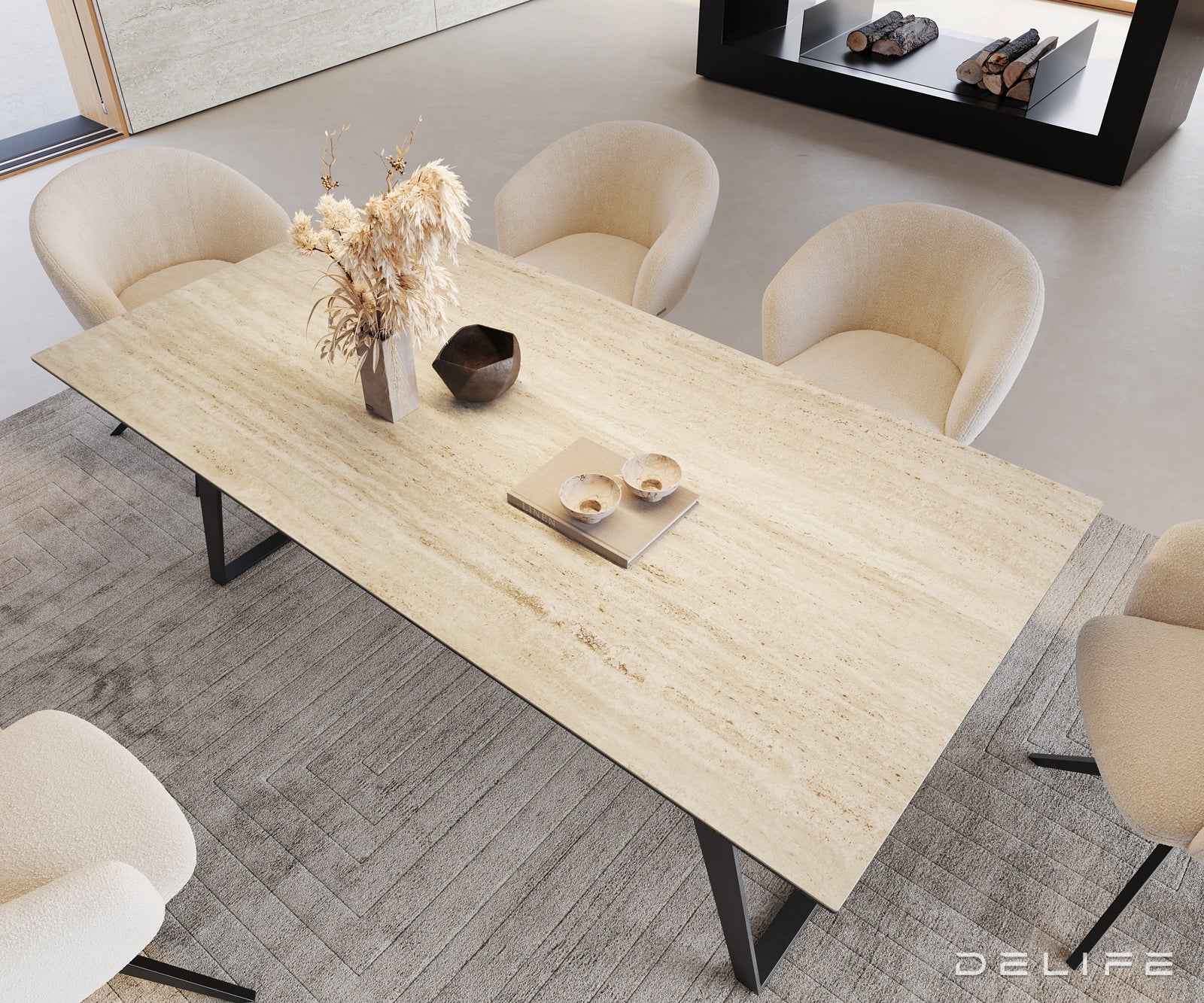 Blagovaonski stol Edge 200x100, Materijal: Keramika Laminam Sabbia