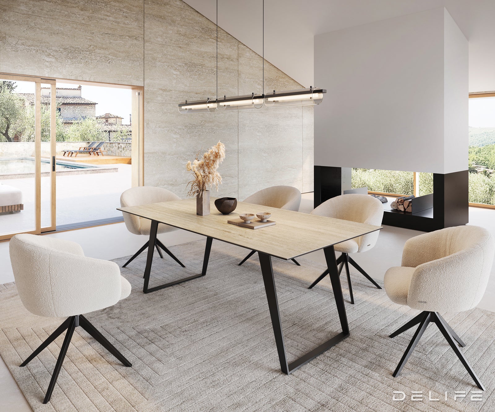 Blagovaonski stol Edge 200x100, Materijal: Keramika Laminam Sabbia