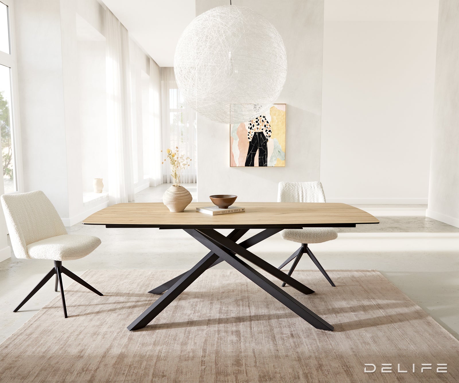 Blagovaonski stol Edge 200x100cm, Materijal: Keramika Laminam Sabbia