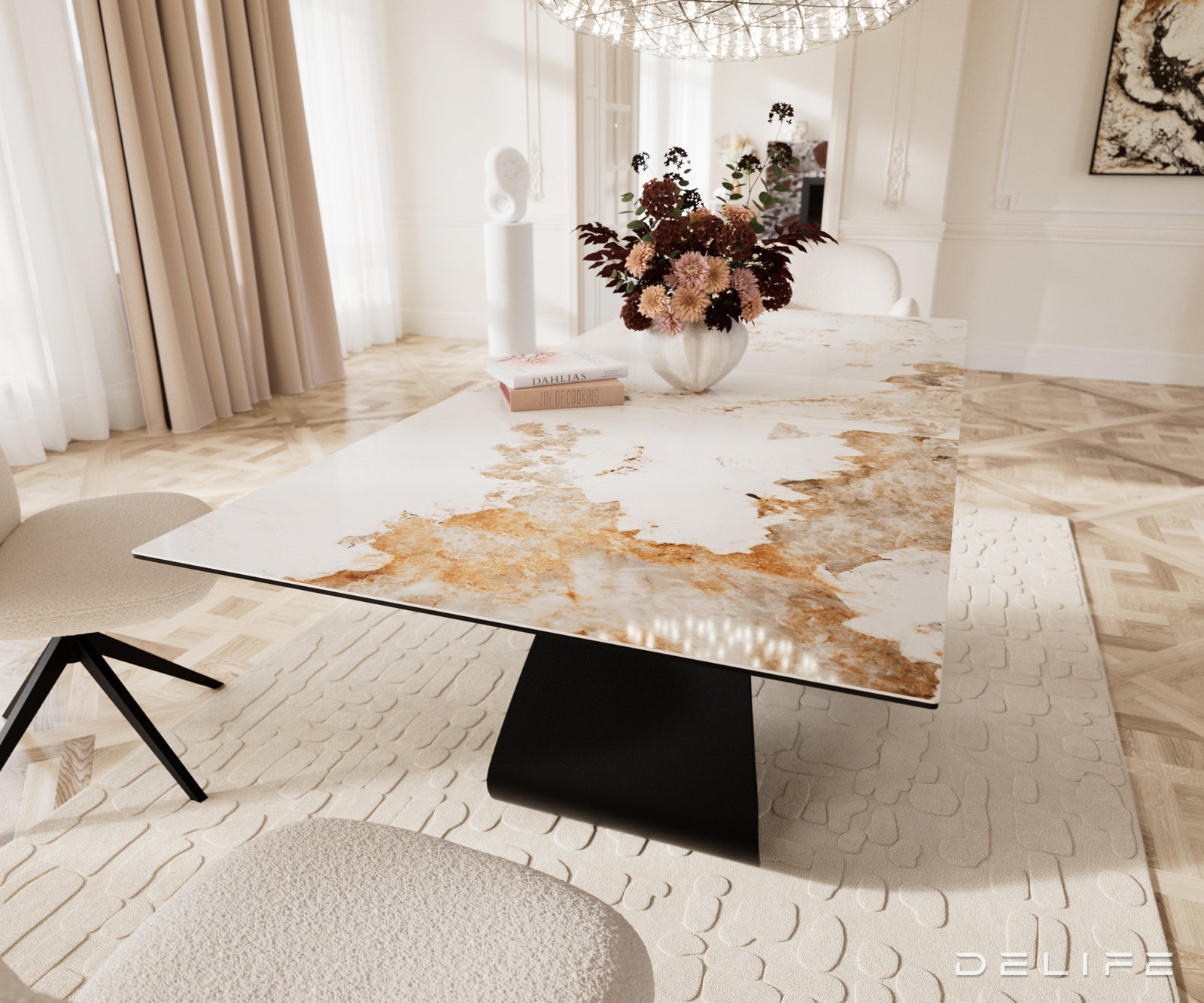 Produljivi stol Edge 180/220x100cm, Materijal: Keramika Minas Melange