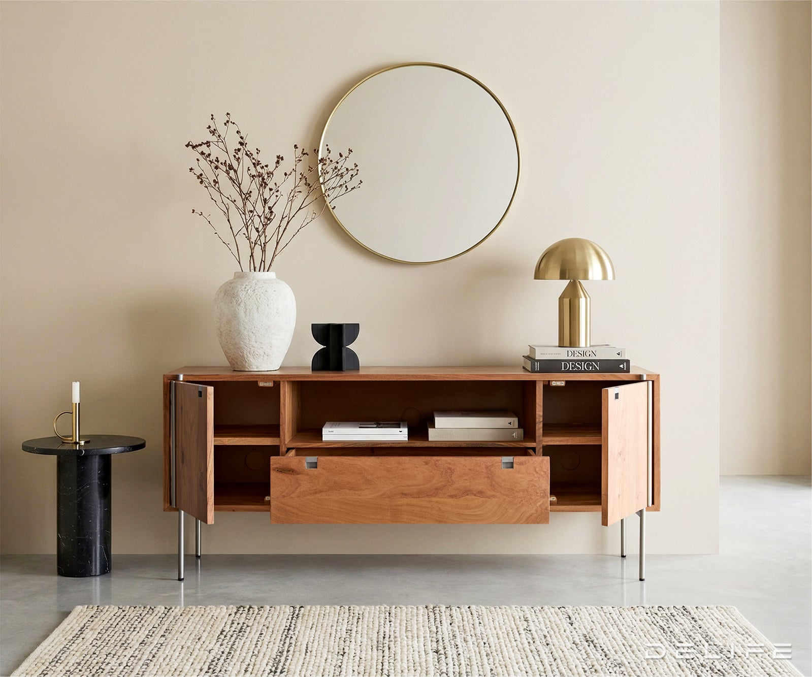 Komoda Rivoro 173x48cm, Materijal: Bagrem