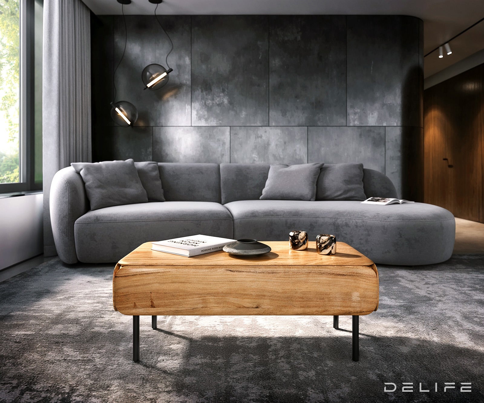 Klub stolić Shavani 100x50cm, Materijal: Bagrem