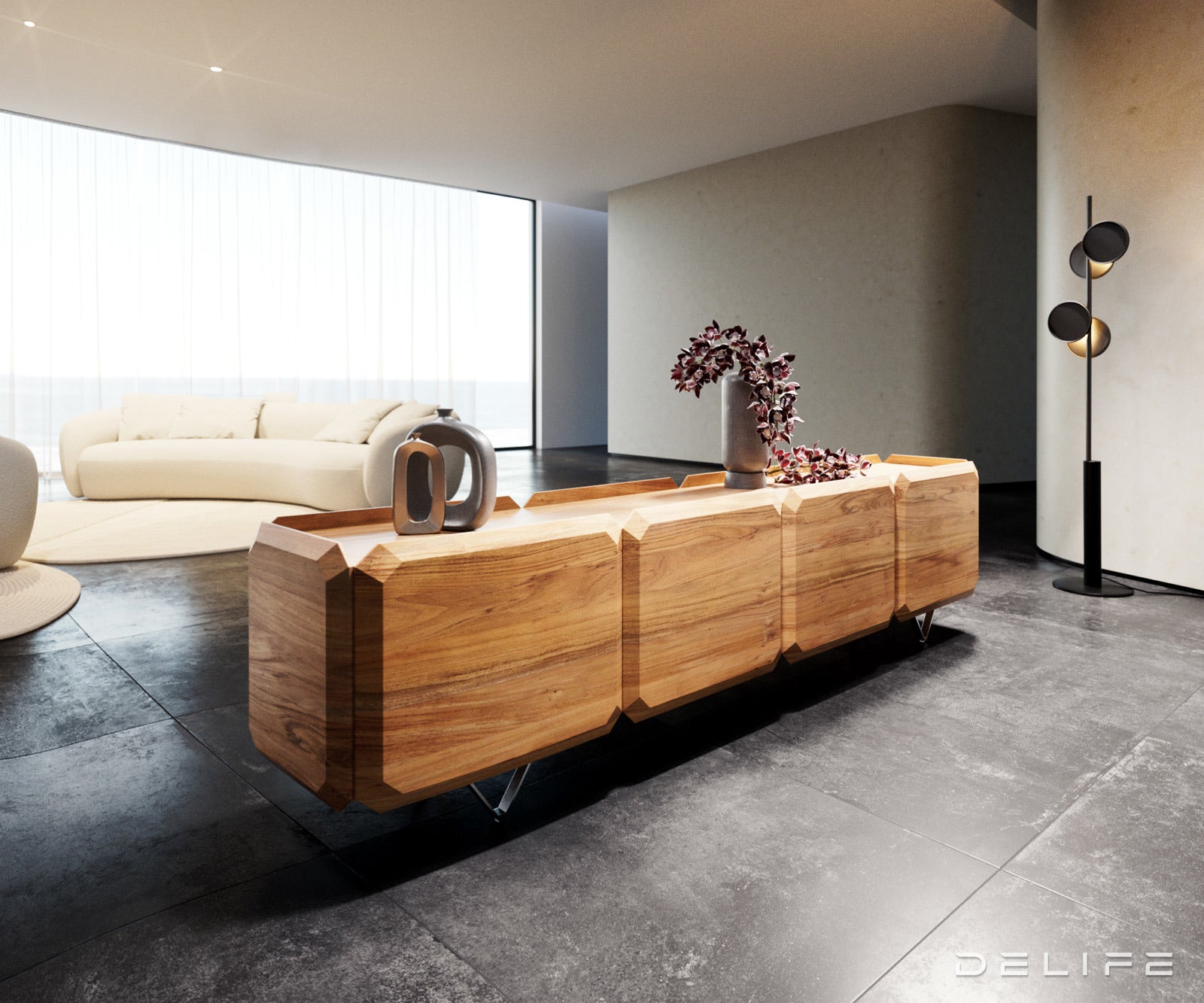 Komoda Kiano 220x40cm, Materijal: Bagrem