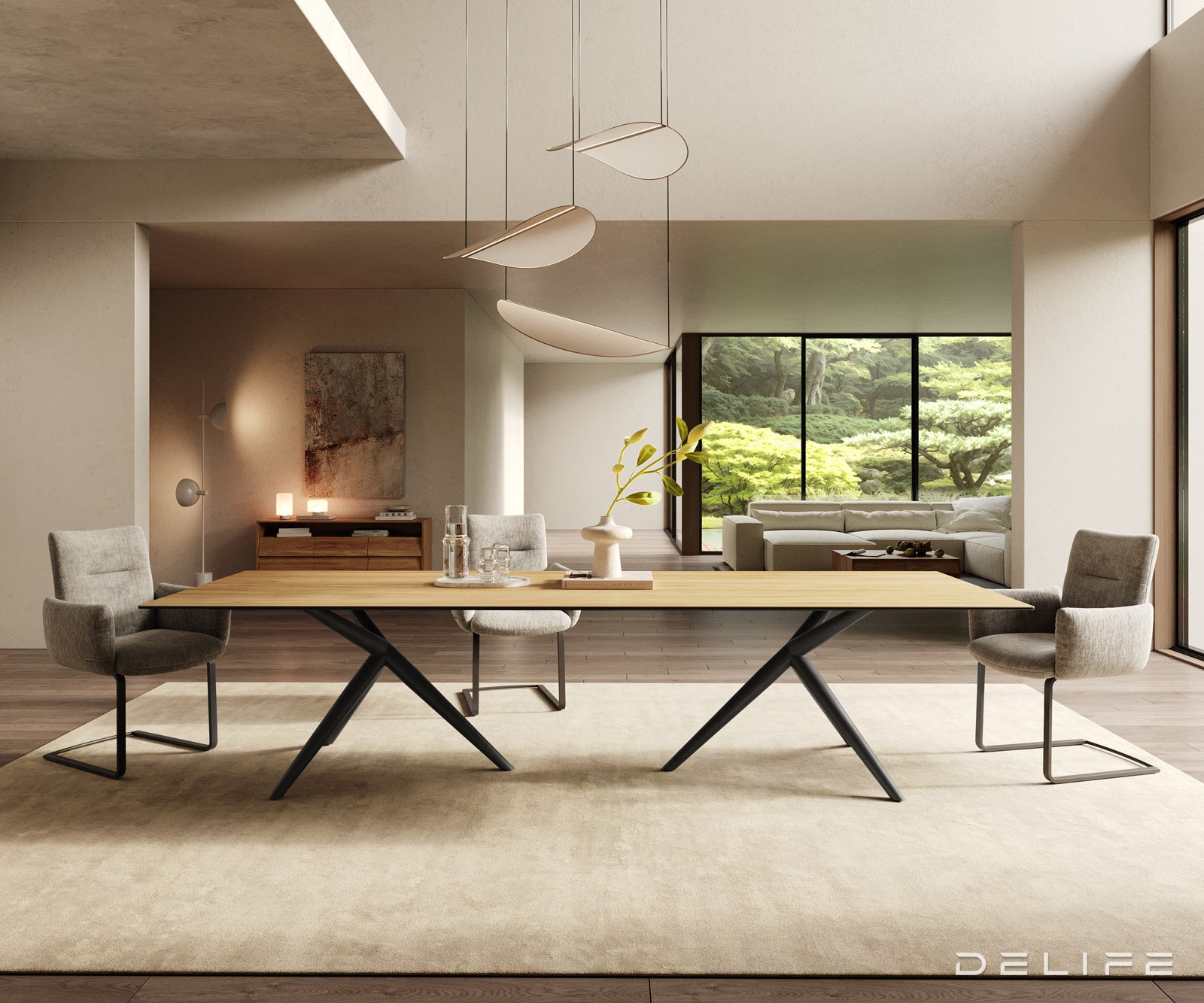 Blagovaonski stol Edge 300x100cm, Materijal: Keramika Laminam Sabbia