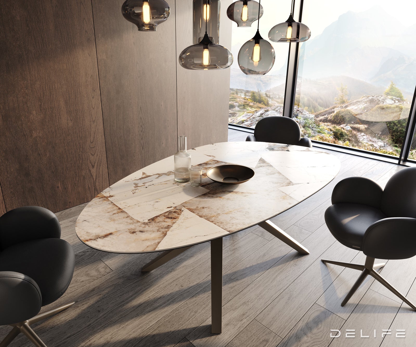 Blagovaonski stol Edge 220x120cm, Materijal: Keramika Patagonia Lappato