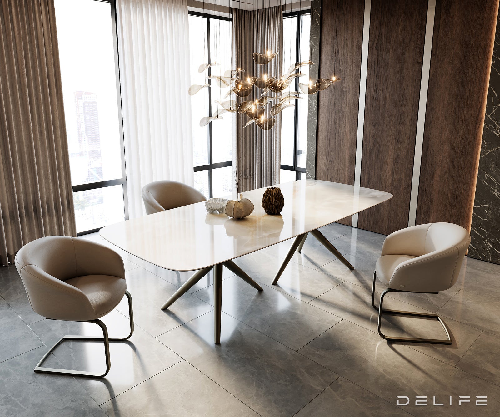 Blagovaonski stol Edge 270x120cm, Materijal: Keramika na staklu