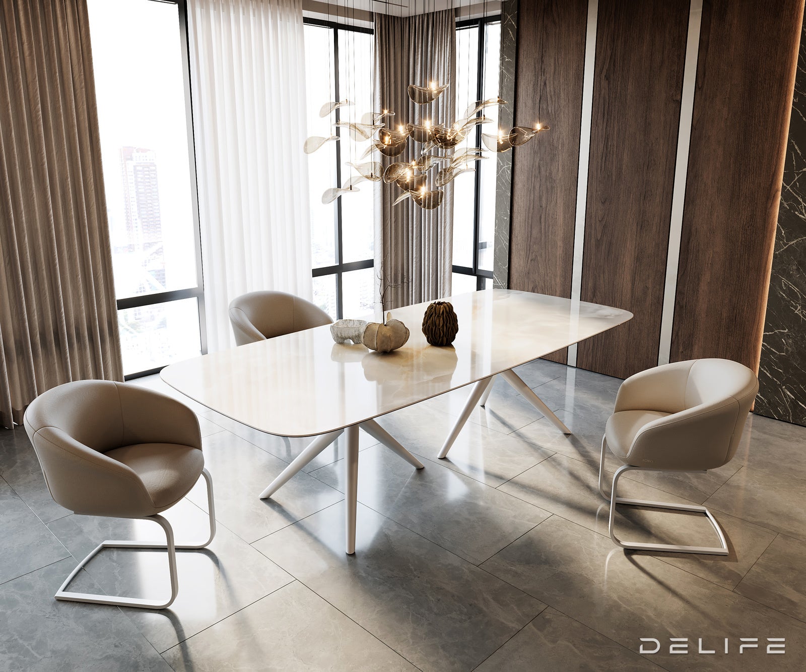 Blagovaonski stol Edge 270x120cm, Materijal: Keramika na staklu