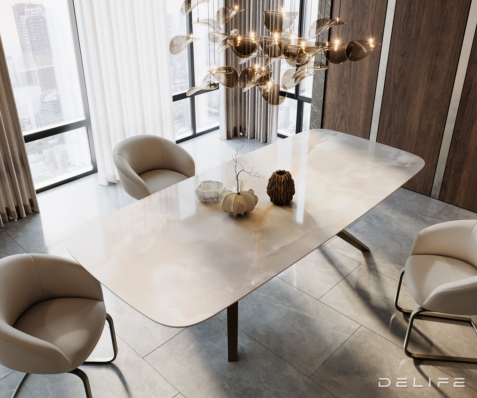 Blagovaonski stol Edge 270x120cm, Materijal: Keramika na staklu