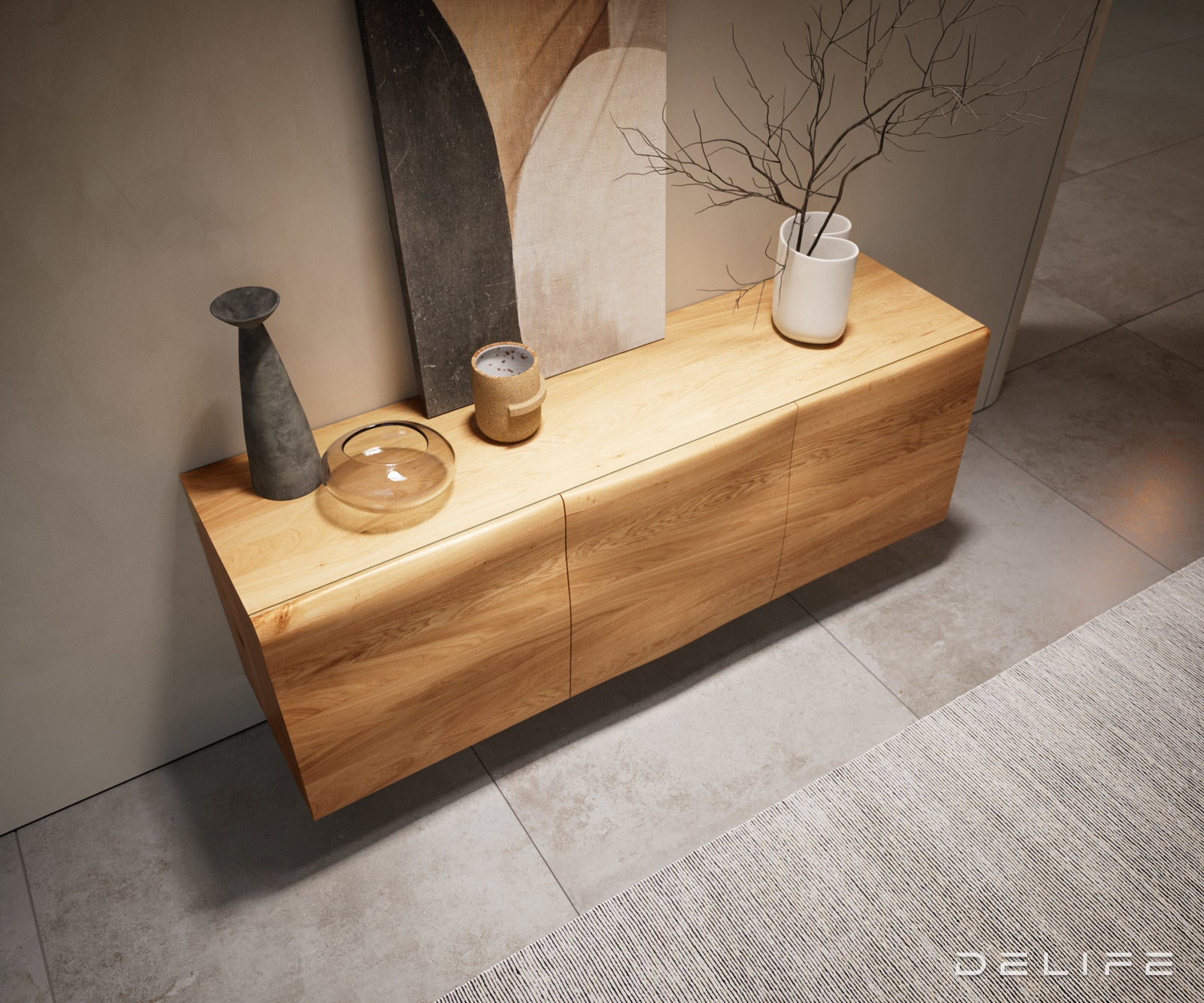 Komoda New Live-Edge 145 cm, Materijal: Hrast