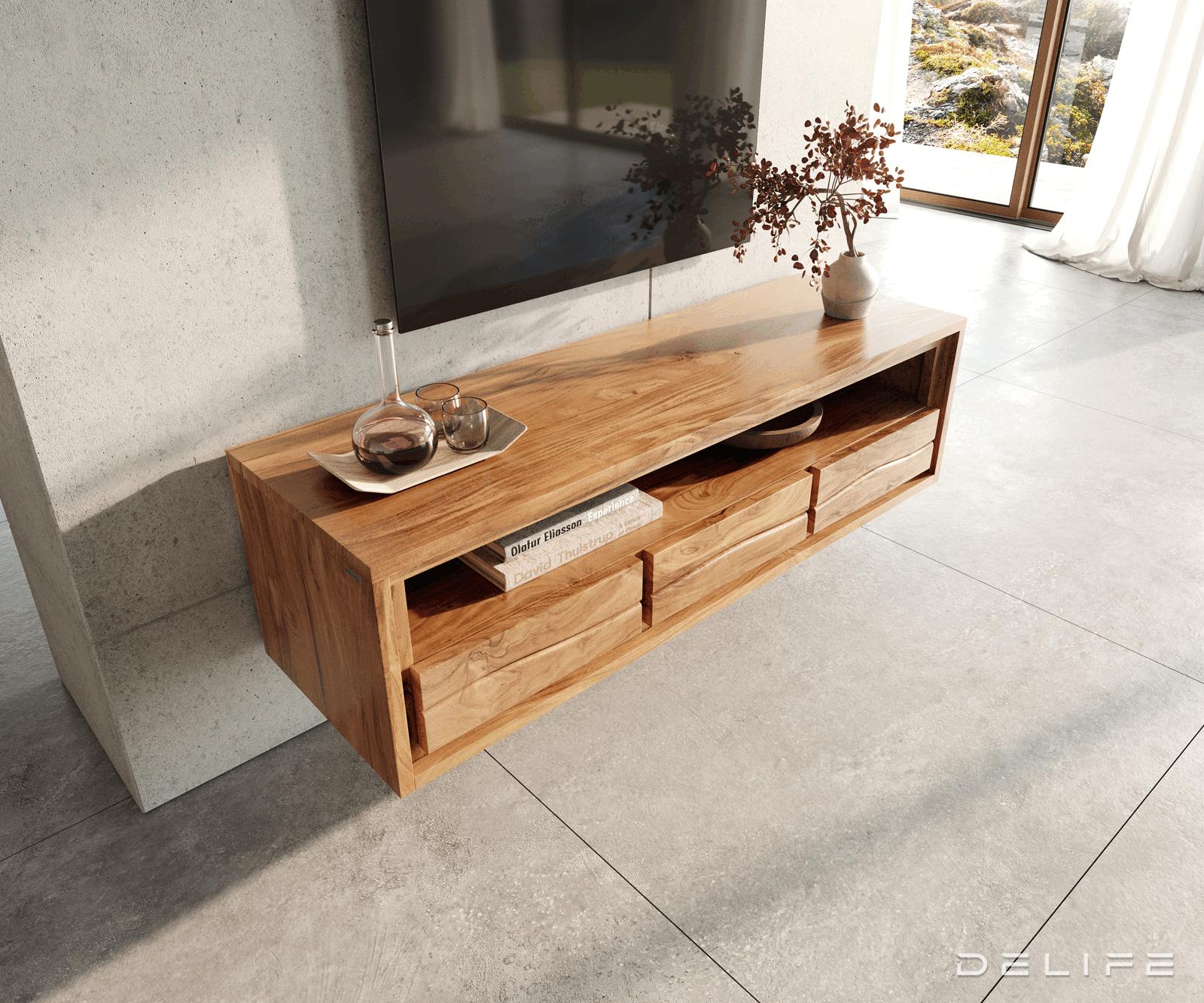 TV Komoda Live-Edge 146 cm, Materijal: Bagrem