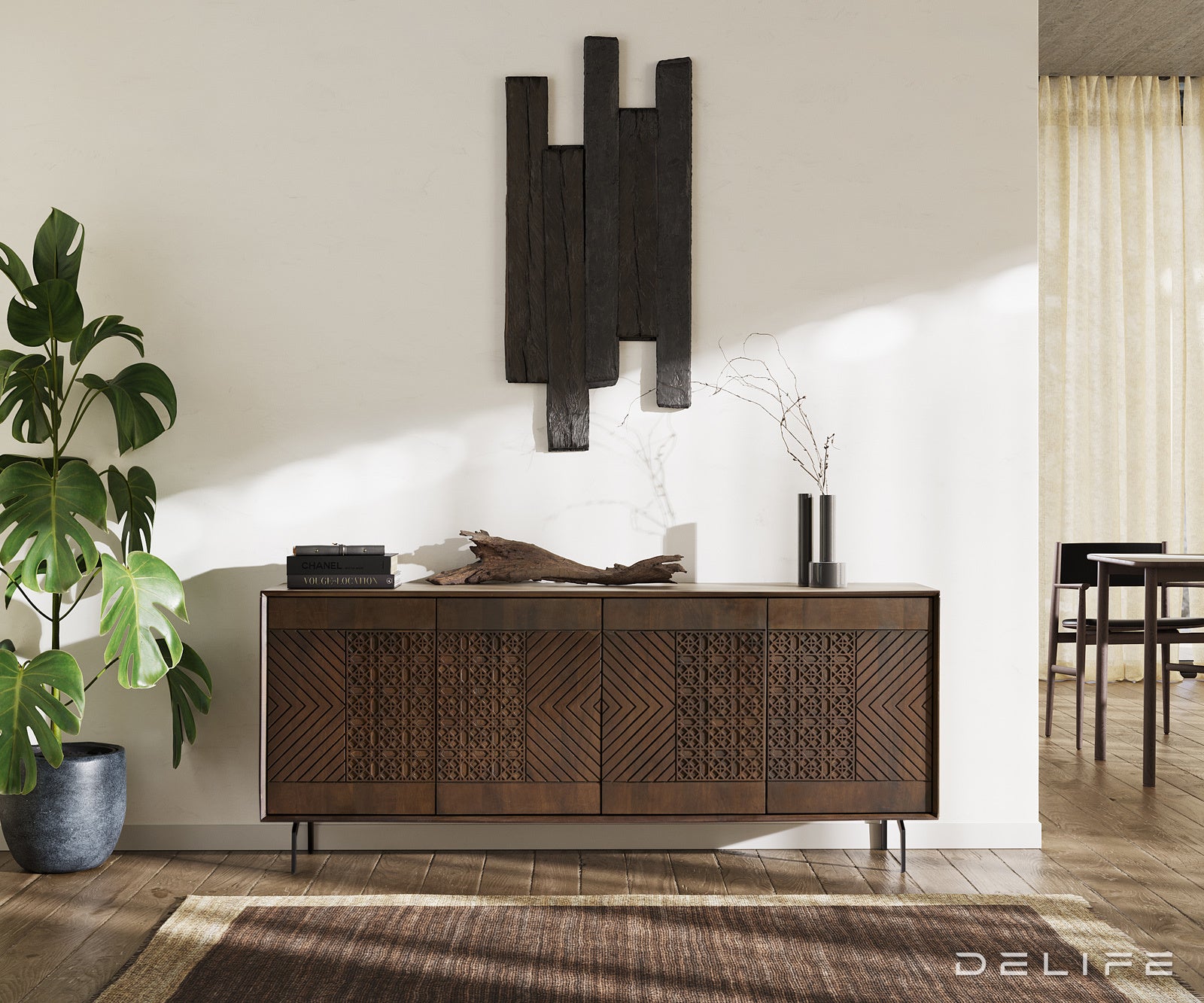 Komoda Manjula 172x40cm, Materijal: Mango