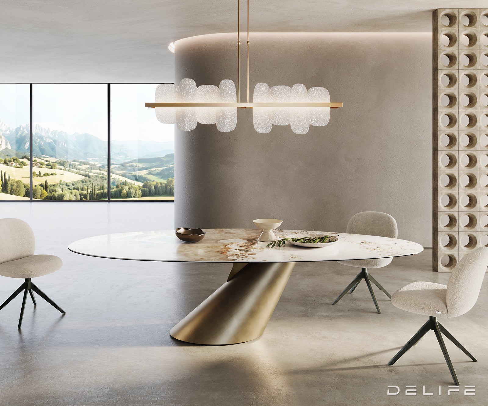 Blagovaonski stol Edge 280x130cm, Materijal: Keramika Minas Melange