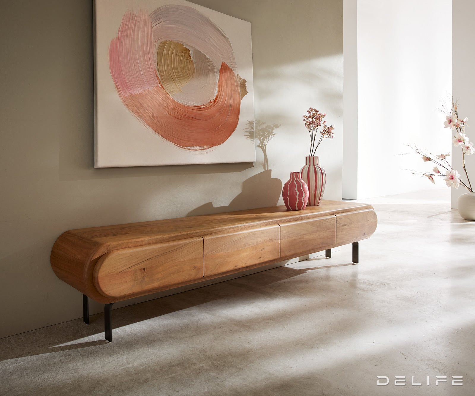 Tv komoda Sohara 175x35cm, Materijal: Bagrem