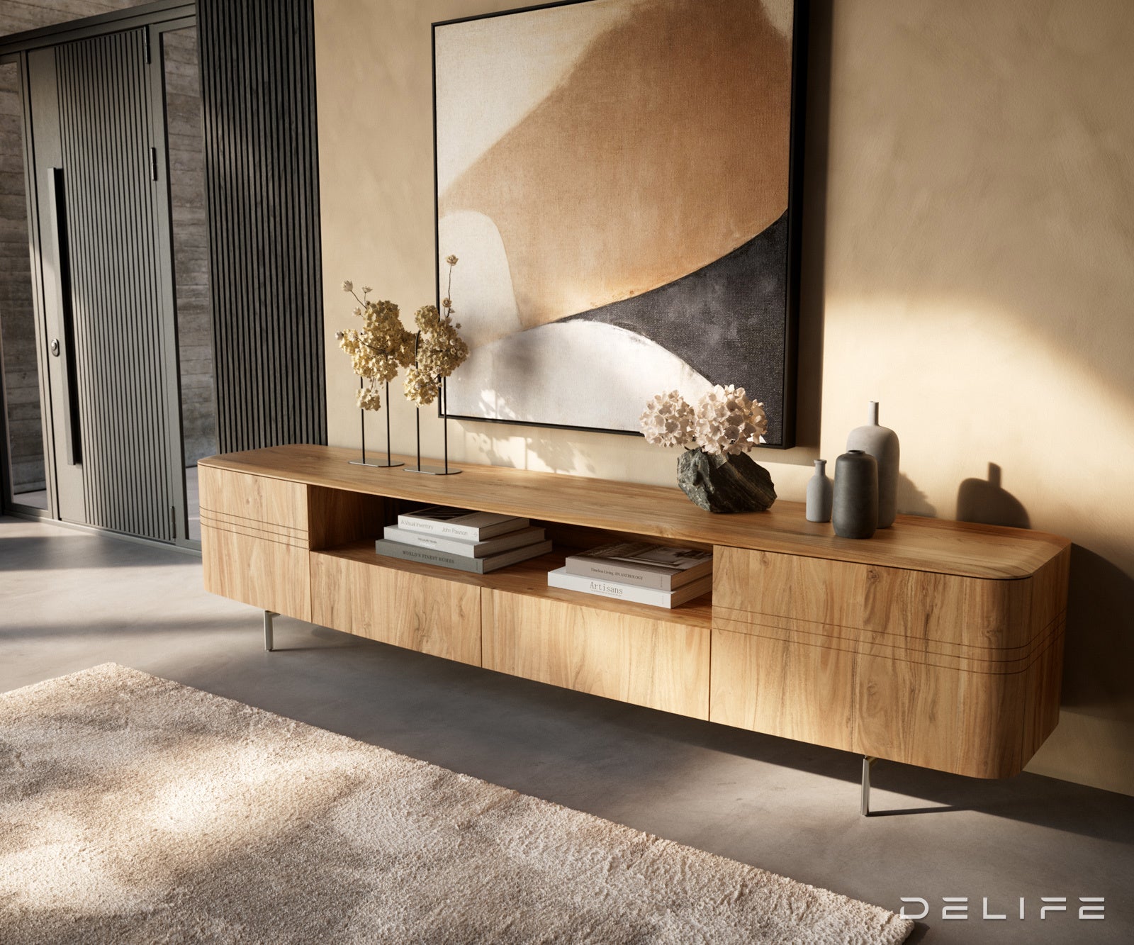 TV Komoda Nagaru 240 cm, Materijal: Bagrem