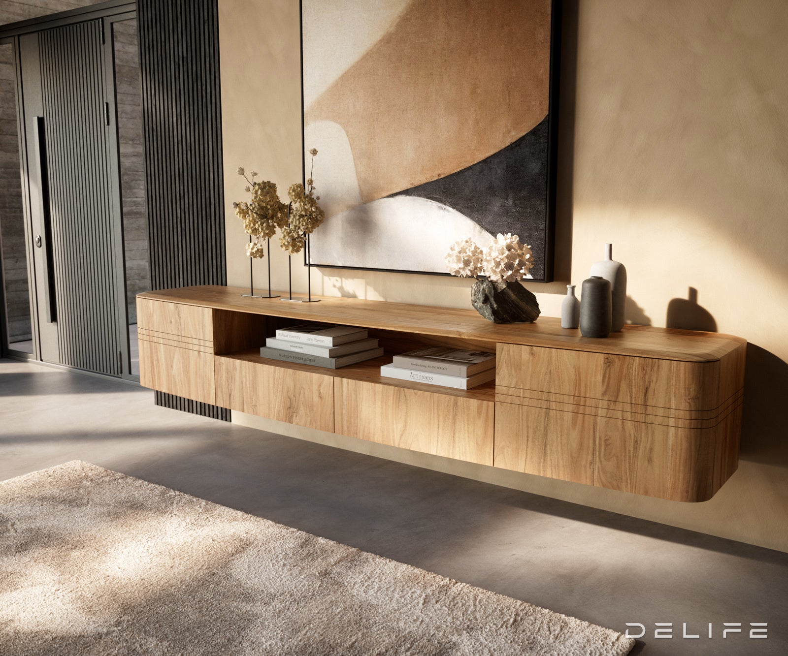 TV Komoda Nagaru 240 cm, Materijal: Bagrem