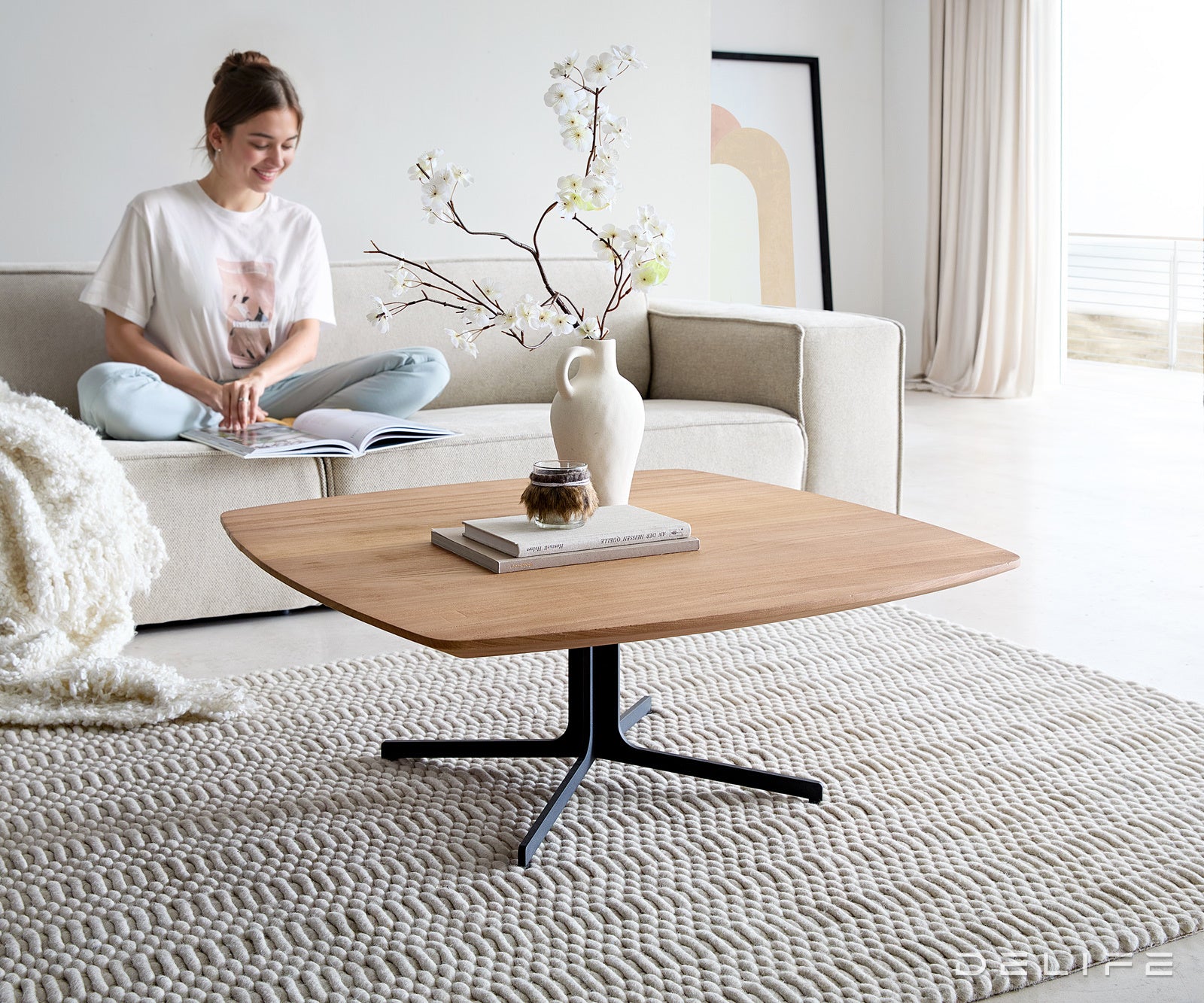 Klub stolić Talita 90x90cm, Materijal: Brijest